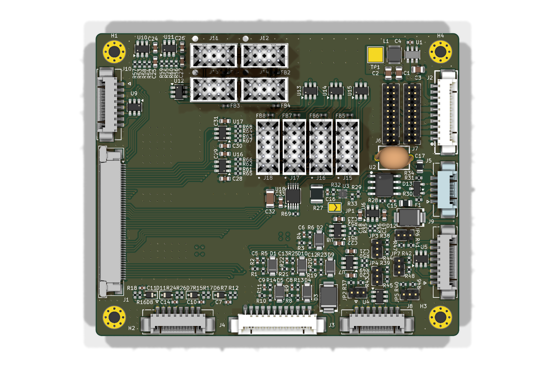 Autonomous LoRa Sensor Node sensor interface board, top view.