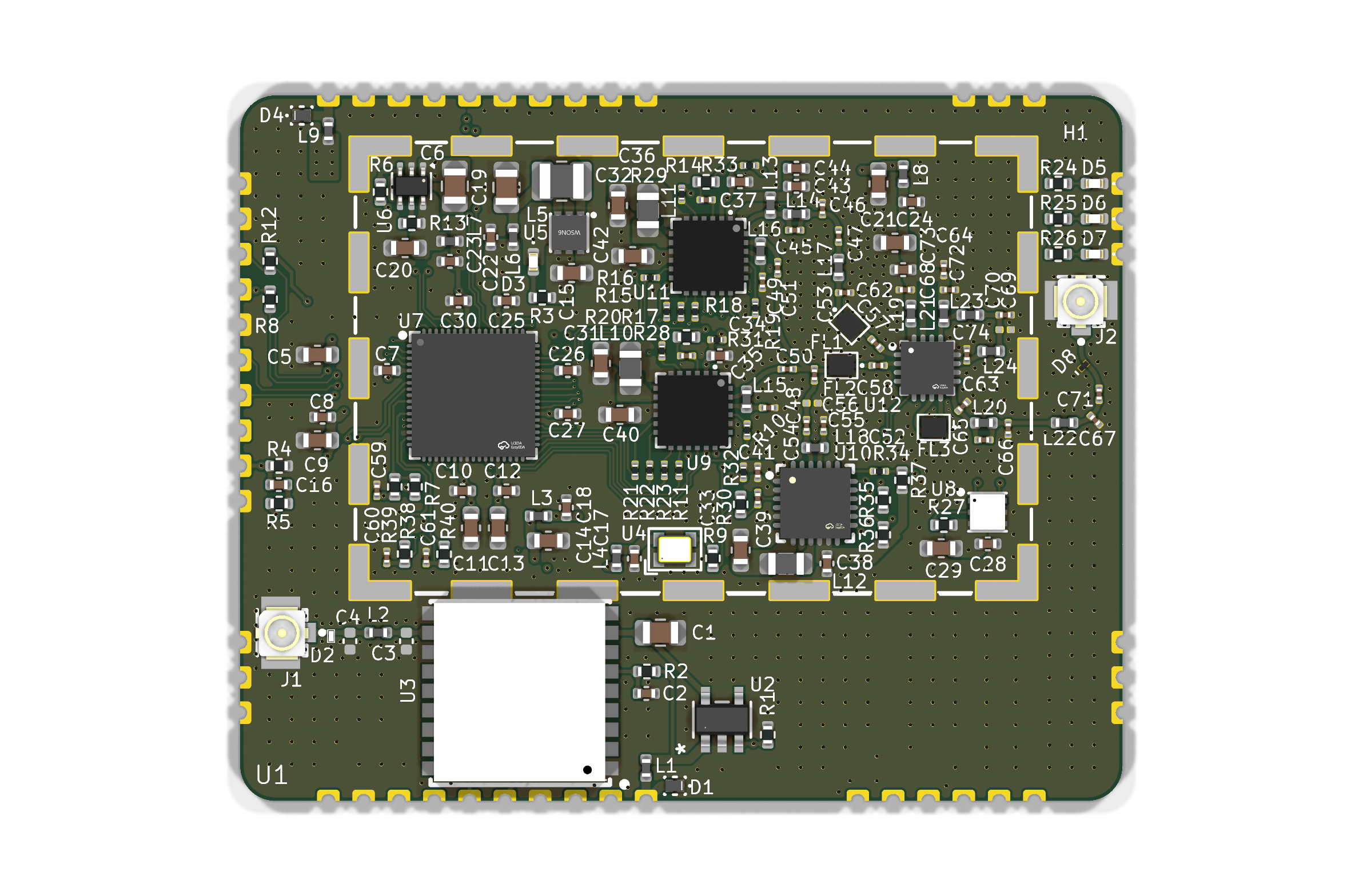 LoRa Hub top view with RF shield removed